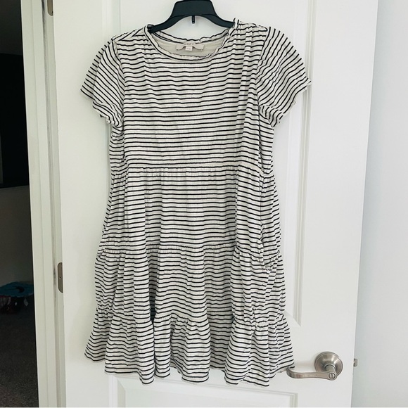 LOFT Dresses & Skirts - Loft Nautical Stripe Oversized Short Sleeve Crew Neck Shift Dress